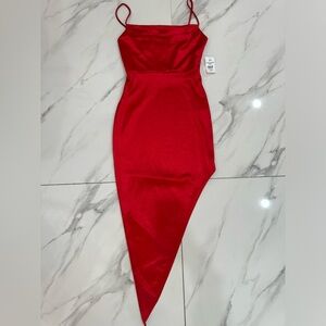 Charlotte Russe Vibrant Red Asymmetrical Dress